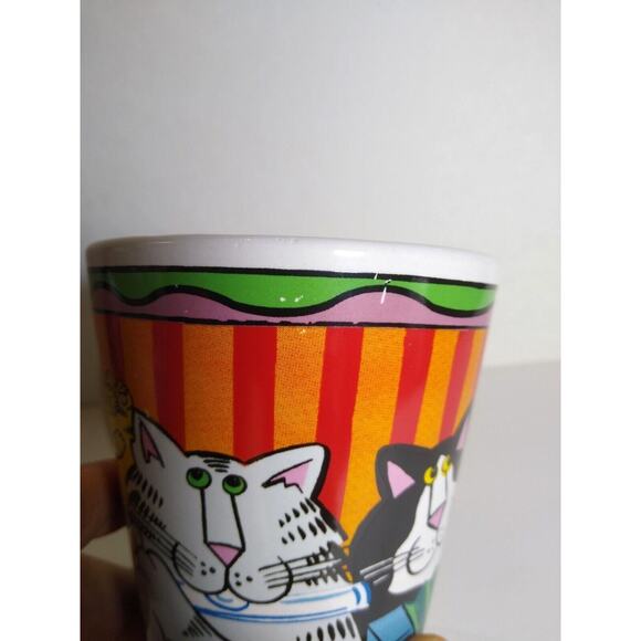 Catzilla Candace Reiter Designs Musician Cat Kitten Coffee Tea Mug Vintage 2003 - Picture 4 of 5